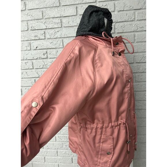 Miss London Women Blush Hooded Windbreaker Size L - Picture 5 of 12
